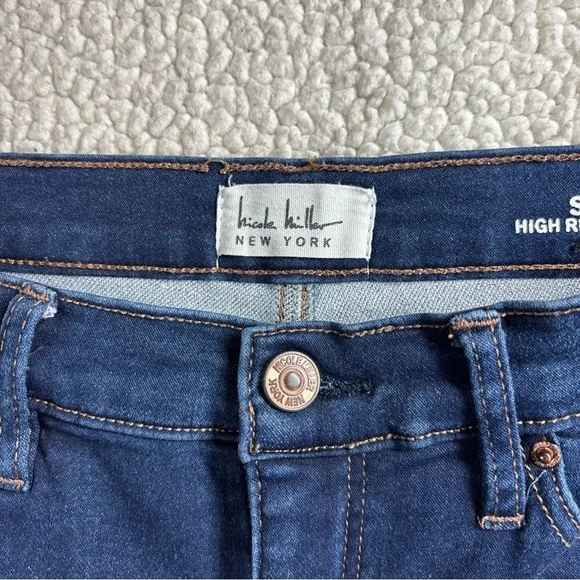 Nicole Miller NY SOHO High Rise Bootcut Women Size 8 Stretch Dark Wash Blue Jean - Picture 9 of 15
